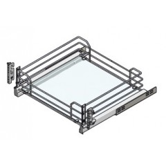 CESTELLO CASSETTO CON FONDO IN CRISTALLO TEMPERATO INOXA 40X50