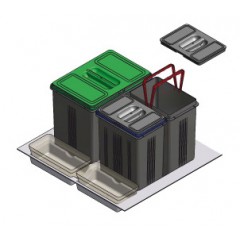 CONTENITORI PER RACCOLTA DIFFERENZIATA PER CASSETTO DA 60 INOXA