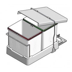 PATTUMIERA ESTRAIBILE 2 SECCHI COPERCHIO BASCULANTE INOXA 97DE/3