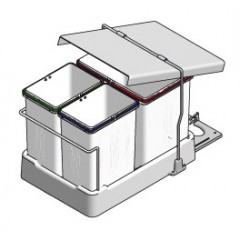 PATTUMIERA ESTRAIBILE 3 SECCHI COPERCHIO BASCULANTE INOXA 97DE/4