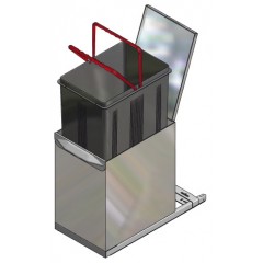 PATTUMIERA IN ACCIAIO ESTRAZIONE FRONT. 1 SECCHIO INOXA 97XP/1