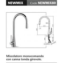 MISCELATORE MONOCOMANDO PLADOS NEWMIX70 CROMO