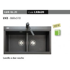 LAVELLO PLADOS 2 VASCHE 86X51 ULTRAMETAL COLORI SPECIALI LUX 86.20