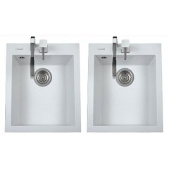 LAVELLO PLADOS 2 VASCHE 41x50 + 41x50 ULTRAMETAL ONE 41.20