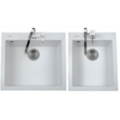 LAVELLO PLADOS 2 VASCHE 56x50 + 41x50  ULTRAMETAL ONE 56.15