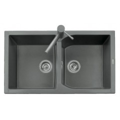 LAVELLO PLADOS 2 VASCHE 86X50 MICROULTRAGRANIT CORAX 86.20