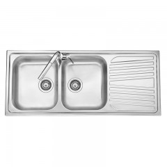 LAVELLO 2 VASCHE DA INCASSO PLADOS IN ACCIAIO INOX OLYMPUS CO11621 ANTIGRAFFIO