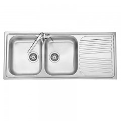 LAVELLO 2 VASCHE DA INCASSO PLADOS IN ACCIAIO INOX OLYMPUS CO11622 ANTIGRAFFIO