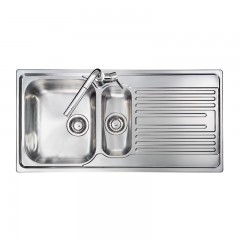 LAVELLO 2 VASCHE DA INCASSO PLADOS IN ACCIAIO INOX OLYMPUS CO10012 SATINATO