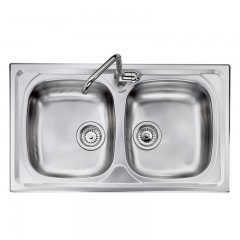 LAVELLO 2 VASCHE DA INCASSO PLADOS IN ACCIAIO INOX OLYMPUS CO07920 ANTIGRAFFIO