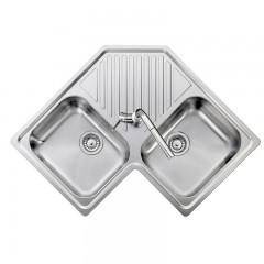LAVELLO 2 VASCHE DA INCASSO PLADOS IN ACCIAIO INOX REFRESH LISP838320S ANTIGRAFFIO