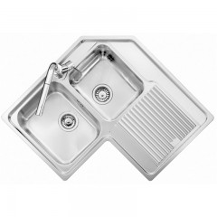 LAVELLO 2 VASCHE DA INCASSO PLADOS IN ACCIAIO INOX VINTAGE VIA8321 ANTIGRAFFIO