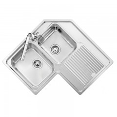 LAVELLO 2 VASCHE DA INCASSO PLADOS IN ACCIAIO INOX VINTAGE VIA8322 SATINATO