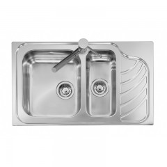 LAVELLO 2 VASCHE DA INCASSO PLADOS IN ACCIAIO INOX VINTAGE VI08621 SATINATO