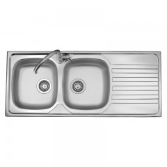 LAVELLO 2 VASCHE DA INCASSO PLADOS IN ACCIAIO INOX PREMIUM MO11622 SPAZZOLATO