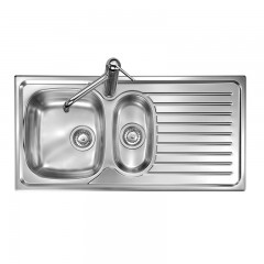 LAVELLO 2 VASCHE DA INCASSO PLADOS IN ACCIAIO INOX PREMIUM MO10012 SPAZZOLATO