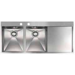 LAVELLO 2 VASCHE DA INCASSO PLADOS IN ACCIAIO INOX MAKI MK11621 SATINATO