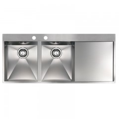 LAVELLO 2 VASCHE DA INCASSO PLADOS IN ACCIAIO INOX MAKI MK11622 SATINATO