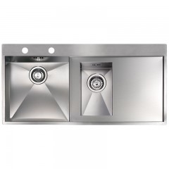 LAVELLO 2 VASCHE DA INCASSO PLADOS IN ACCIAIO INOX MAKI MK10021 SATINATO