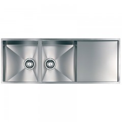 LAVELLO 2 VASCHE DA INCASSO PLADOS IN ACCIAIO INOX MAKI SLIM SL11520 SATINATO