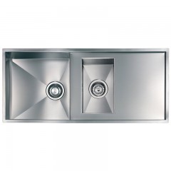 LAVELLO 2 VASCHE DA INCASSO PLADOS IN ACCIAIO INOX MAKI SLIM SL09920 SATINATO