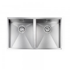 LAVELLO 2 VASCHE DA INCASSO PLADOS IN ACCIAIO INOX MAKI SLIM SL07701 SATINATO