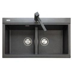 LAVELLO PLADOS 2 VASCHE 86X51 ULTRAMETAL LUX 86.20