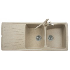 LAVELLO PLADOS 2 VASCHE 116X50 MICROULTRAGRANIT ONDA 116.20