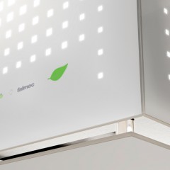 CAPPA DA INCASSO FALMEC RUBIK ISOLA 43 VETRO TEMPERATO BIANCO