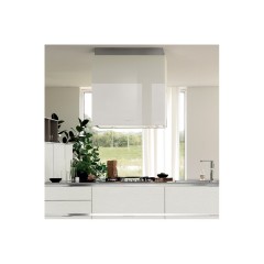 CAPPA DA INCASSO FALMEC DESIGN LAGUNA PARETE 90 IN VETRO TEMPERATO BIANCO