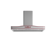 CAPPA DA INCASSO FALMEC CLASSIC LILIUM PARETE 90 CON DECORAZIONI DIPINTE A MANO ROSSE