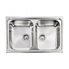 LAVELLO INOX CRISTAL 3" 79x50 2 VASCHE REVERSIBILE CM 010012 RCSSP