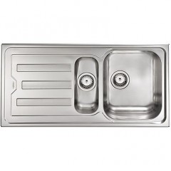 LAVELLO INOX CRISTAL 3" 100x50 2 VASCHE A SINISTRA CM 010015 SCSSP