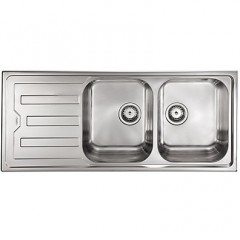 LAVELLO INOX CRISTAL 3" 116x50 2 VASCHE A SINISTRA CM 010017 SCSSP