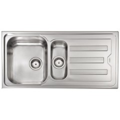 LAVELLO ACCIAIO INOX CRISTAL FILOTOP 3" 100X50 2 VASCHE A SINISTRA CM 010045 SCSSP