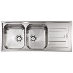 LAVELLO ACCIAIO INOX CRISTAL FILOTOP 3" 116X50 2 VASCHE A SINISTRA CM 010047 SCSSP