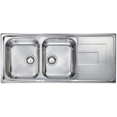 LAVELLO ACCIAIO INOX COMO  3" 116x50 2 VASCHE  A DESTRA CM 010147 DCSSP
