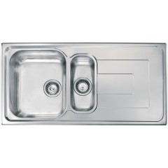 LAVELLO ACCIAIO INOX MICRODECORO COMO  3" 100x50 2 VASCHE REVERSIBILE CM 010175 RCSSP