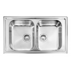 LAVELLO ACCIAIO INOX ZENITH FILOTOP 3" 86x50 2 VASCHE CM 010244 XCSSP