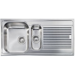 LAVELLO ACCIAIO INOX ANTIGRAFFIO ZENITH PLUS 3" 100x50 2 VASCHE A DESTRA CM 011265 DSCSSP