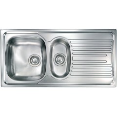 LAVELLO ACCIAIO INOX SATINATO ATLANTIC 3" 100x50 2 VASCHE A SINISTRA CM 010355 SCSSP
