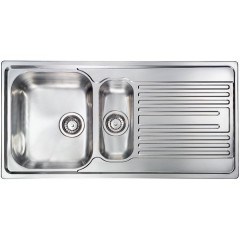 LAVELLO ACCIAIO INOX SATINATO ATLANTIC 3" 100x50 2 VASCHE A SINISTRA CM 010545 SCSSP
