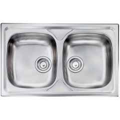 LAVELLO ACCIAIO INOX ANTIGRAFFIO SIROS 3" 79x50 2 VASCHE CM 010492 XCSSX