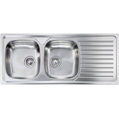 LAVELLO ACCIAIO INOX ANTIGRAFFIO SIROS 3" 116X50 2 VASCHE A DESTRA CM 010497 DCSSX