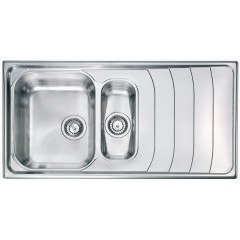 LAVELLO ACCIAIO INOX SATINATO BATTIGIA 3" 100X50 2 VASCHE A DESTRA CM 010745 DCSSP