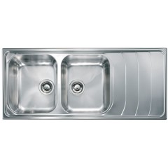 LAVELLO ACCIAIO INOX SATINATO BATTIGIA 3" 116X50 2 VASCHE A DESTRA CM 010747 DCSSP