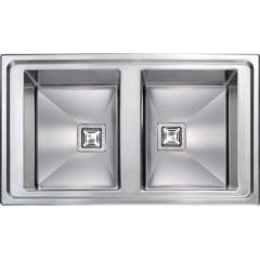 LAVELLO ACCIAIO INOX SATINATO VESTA 3" 86X50 2 VASCHE REVERSIBILE CM 010804 RCSSP