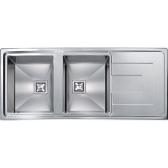 LAVELLO ACCIAIO INOX SATINATO VESTA 3" 116X50 2 VASCHE REVERSIBILE CM 010807 RCSSP