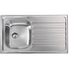LAVELLO ACCIAIO INOX SPAZZOLATO NIHAL 3" 86X50 1 VASCA SINISTRA CM 010843 SCSSX