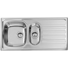 LAVELLO ACCIAIO INOX ANTIGRAFFIO NIHAL 3" 100X50 2 VASCHE A SINISTRA CM 010895 SCSSP